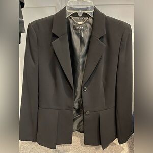 DKNY Black Tailored Blazer – Classic Two-Button Jacket for Women